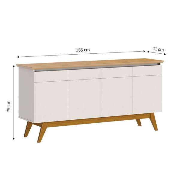 Buffet Classic 4 Pt Off White E Nature -Sthefani Moveis