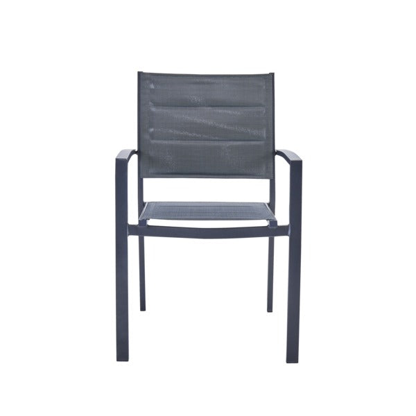 Cadeira de Jardim em Alumínio 85x55cm com Braço Antracite Orion Beta II Naterial - Sthefani Moveis