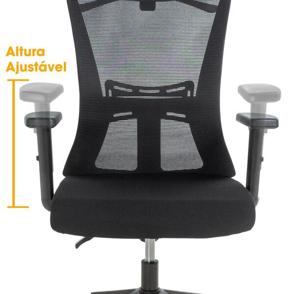 Cadeira De Escritório Ergonômica Imperial Com Apoio De Cabeça E Relax - Preto - Sthefani Moveis