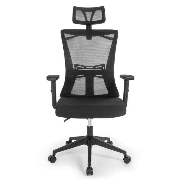 Cadeira De Escritório Ergonômica Imperial Com Apoio De Cabeça E Relax - Preto - Sthefani Moveis