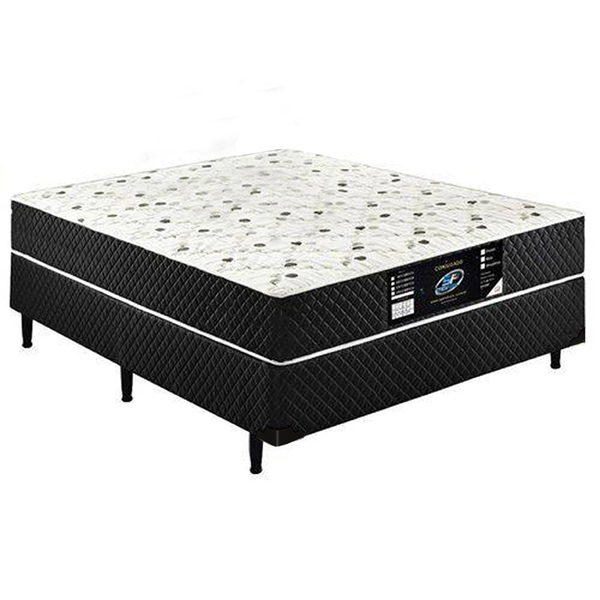 Cama Box Conjugado Casal Sp Móveis Espuma Ortopédica - 39x138x188cm -Sthefani Moveis