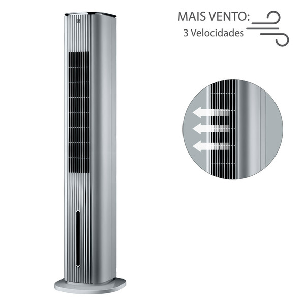 Climatizador Torre Spirit 7L 127V (110V) Slim Prata - Sthefani Moveis