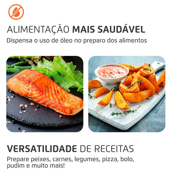 Fritadeira Air Fryer Forno Oven 12l Mondial Afon-12l-bi 2000w 220v --Sthefani Moveis