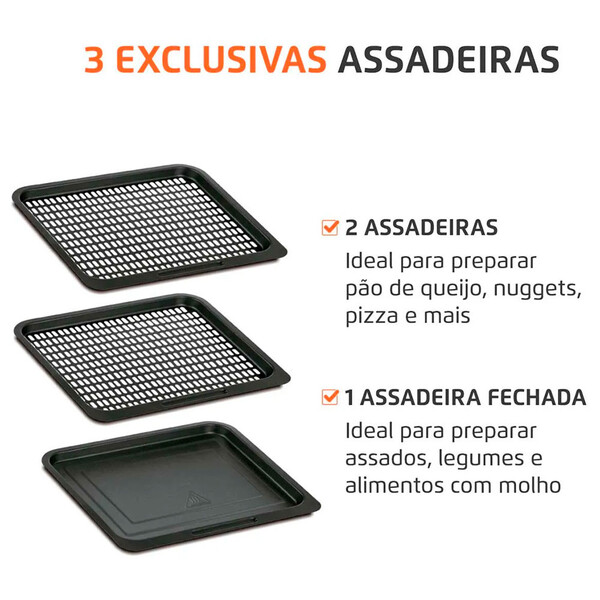 Fritadeira Air Fryer Forno Oven 12l Mondial Afon-12l-bi 2000w 220v --Sthefani Moveis