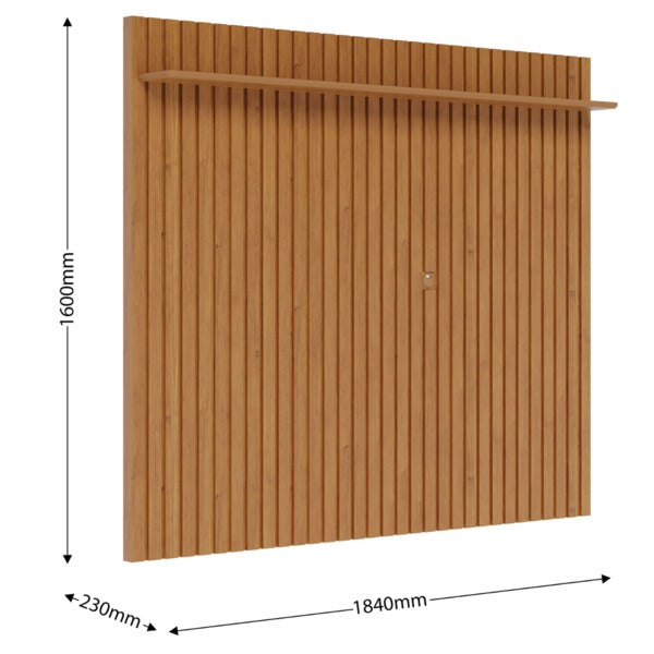 Painel de Parede Ripado Madeira Maciça Home Suspenso Sala Estar para Tv's de até 75 Polegadas Loft 1.8 Imcal - Nature - Sthefani Moveis