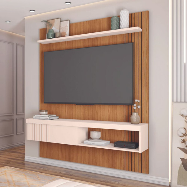 Painel Para Tv Ate 55 Esmeralda Caemmun 1,50 -Sthefani Moveis