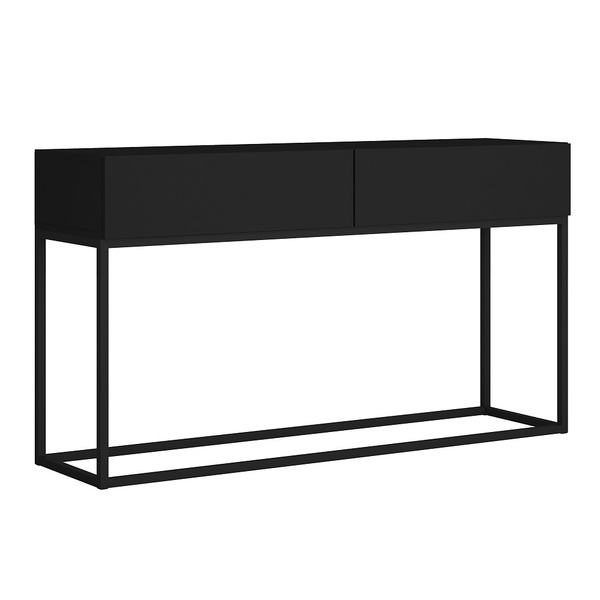 Aparador Sala De Jantar Estilo Industrial 2 Gavetas Linha Alta Preto -Sthefani Moveis
