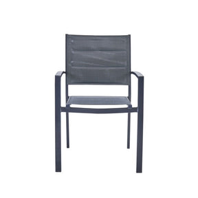 Cadeira de Jardim em Alumínio 85x55cm com Braço Antracite Orion Beta II Naterial - Sthefani Moveis