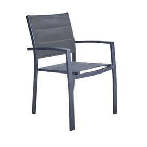 Cadeira de Jardim em Alumínio 85x55cm com Braço Antracite Orion Beta II Naterial - Sthefani Moveis