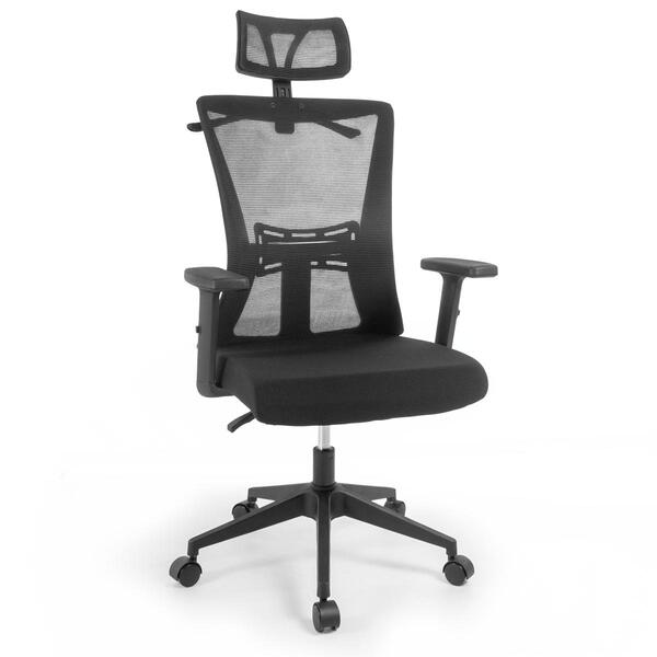 Cadeira De Escritório Ergonômica Imperial Com Apoio De Cabeça E Relax - Preto - Sthefani Moveis