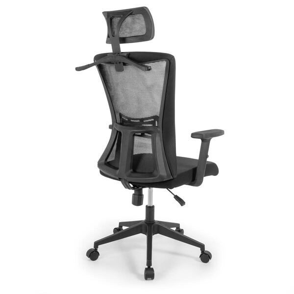 Cadeira De Escritório Ergonômica Imperial Com Apoio De Cabeça E Relax - Preto - Sthefani Moveis