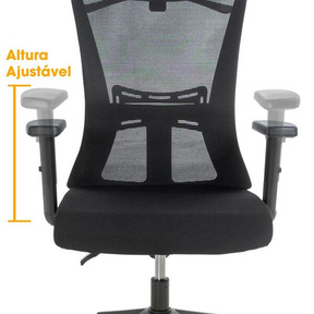 Cadeira De Escritório Ergonômica Imperial Com Apoio De Cabeça E Relax - Preto - Sthefani Moveis