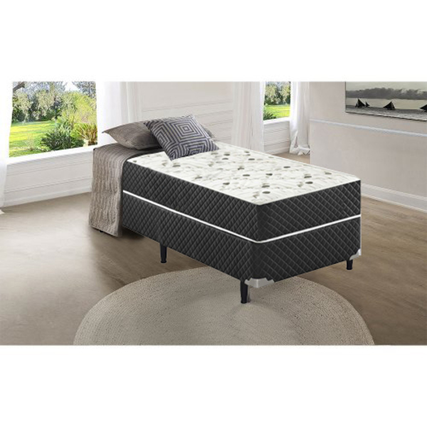 Cama Box Conjugado Solteiro Sp Móveis Espuma Ortopédica - 39x78x188cm - Sthefani Moveis