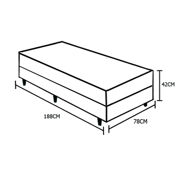 Cama Box Conjugado Solteiro Sp Móveis Espuma Ortopédica - 39x78x188cm - Sthefani Moveis