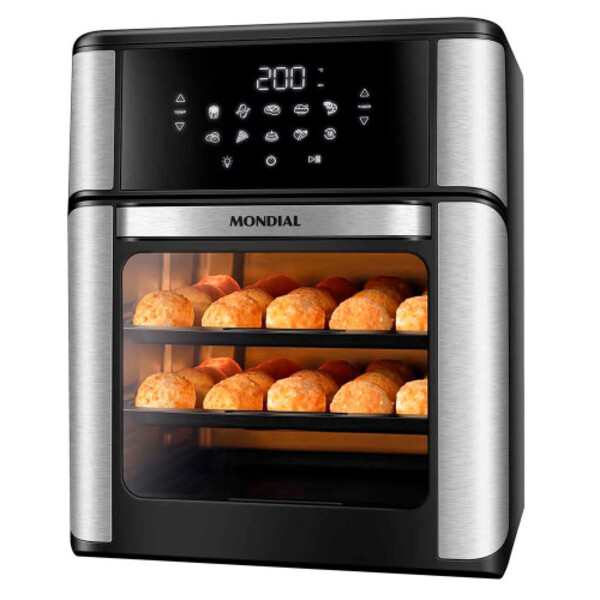 Fritadeira Air Fryer Forno Oven 12l Mondial Afon-12l-bi 2000w - -Sthefani Moveis