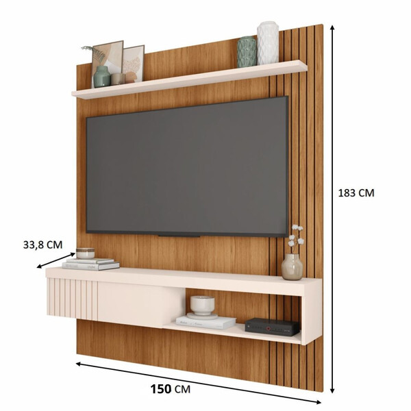 Painel Para Tv Ate 55 Esmeralda Caemmun 1,50 -Sthefani Moveis